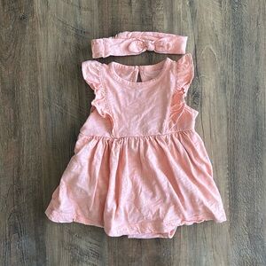 5/$20 Carter’s Peach Pink Ruffle Dress Set 3m